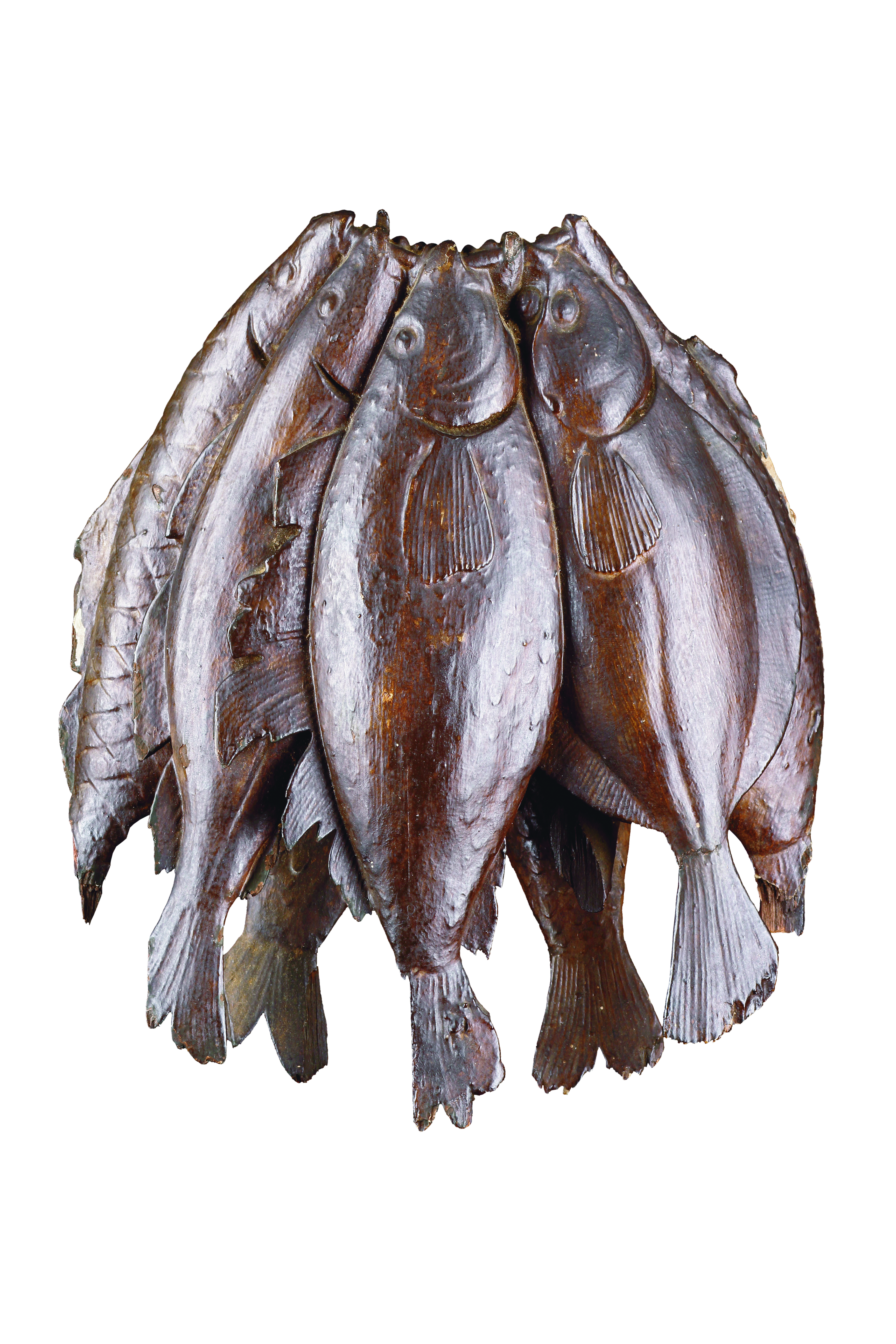 A Rare Pair of Carved ‘trompe-l’œil’ Hanging Fish 